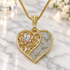 Oro Laminado Pendant Necklace, Gold Filled Style Heart and Dragon-Fly Design, with White Crystal, Polished, Tricolor, 04.351.0019.1.20 (02 MM Thickness, 20 Inches Length)