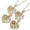 Oro Laminado Pendant Necklace, Gold Filled Style Heart and Dragon-Fly Design, with Garnet Crystal, Polished, Golden Finish, 04.351.0019.3.20 (02 MM Thickness, 20 Inches Length)