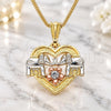 Oro Laminado Pendant Necklace, Gold Filled Style Heart and Elephant Design, with White Crystal, Polished, Tricolor, 04.351.0020.2.20 (02 MM Thickness, 20 Inches Length)