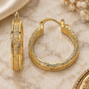 Oro Laminado Small Hoop, Gold Filled Style Greek Key Design, Polished, Golden Finish, 02.170.0255.1.25
