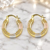 Oro Laminado Small Hoop, Gold Filled Style Polished, Tricolor, 02.170.0318.1.20