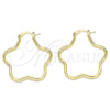 Oro Laminado Medium Hoop, Gold Filled Style Flower Design, Polished, Golden Finish, 02.170.0320.30