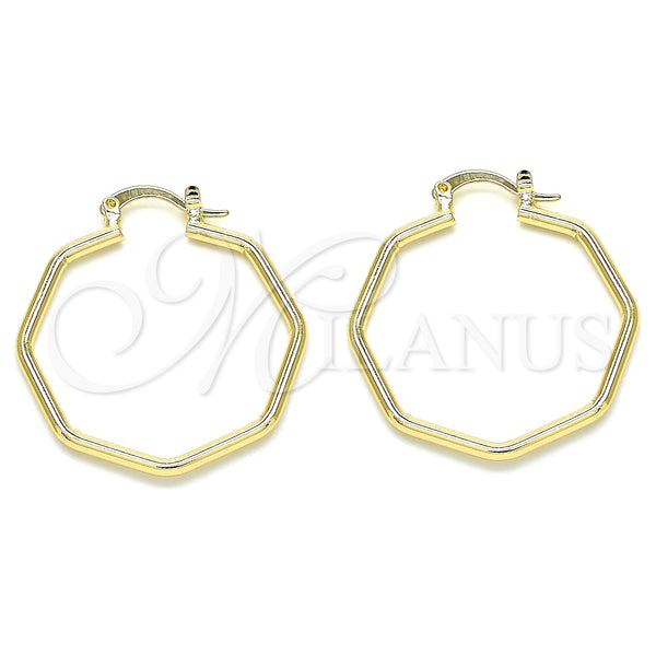 Gold Filled Hoop Earrings — Medium Hoop Polished 02. — main product view — SKU 135303 | Oro Laminado aretes de aro — Medium Hoop pulido 02. — SKU 135303