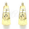 Oro Laminado Medium Hoop, Gold Filled Style Diamond Cutting Finish, Golden Finish, 02.170.0329.30