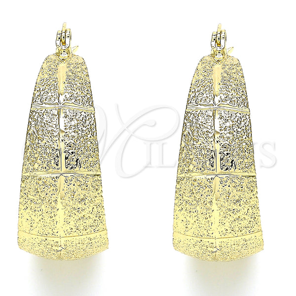 Gold Filled Hoop Earrings — Medium Hoop Matte 02. — main product view — SKU 135312 | Oro Laminado aretes de aro — Medium Hoop Matte 02. — SKU 135312