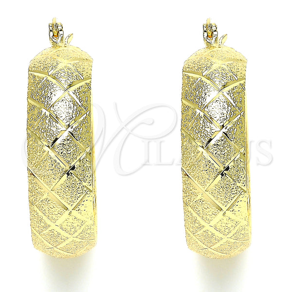 Gold Filled Hoop Earrings — Medium Hoop Matte 02. — main product view — SKU 135315 | Oro Laminado aretes de aro — Medium Hoop Matte 02. — SKU 135315