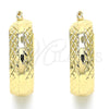 Oro Laminado Medium Hoop, Gold Filled Style Diamond Cutting Finish, Golden Finish, 02.170.0336.30