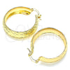 Oro Laminado Medium Hoop, Gold Filled Style Diamond Cutting Finish, Golden Finish, 02.170.0336.30