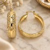 Oro Laminado Medium Hoop, Gold Filled Style Diamond Cutting Finish, Golden Finish, 02.170.0336.30