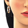 Oro Laminado Small Hoop, Gold Filled Style Twist Design, Polished, Tricolor, 02.170.0018.1.25