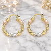 Oro Laminado Small Hoop, Gold Filled Style Twist Design, Polished, Tricolor, 02.170.0167.25
