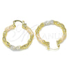 Oro Laminado Medium Hoop, Gold Filled Style Polished, Tricolor, 02.170.0348.30