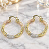 Oro Laminado Medium Hoop, Gold Filled Style Polished, Tricolor, 02.170.0348.30