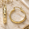 Oro Laminado Small Hoop, Gold Filled Style Diamond Cutting Finish, Golden Finish, 02.170.0350.1.25