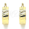 Oro Laminado Small Hoop, Gold Filled Style Diamond Cutting Finish, Golden Finish, 02.170.0359.20
