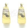 Oro Laminado Small Hoop, Gold Filled Style Diamond Cutting Finish, Golden Finish, 02.170.0361.20