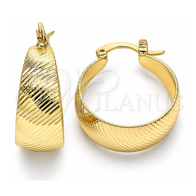 Oro Laminado Small Hoop, Gold Filled Style Diamond Cutting Finish, Golden Finish, 02.170.0361.20