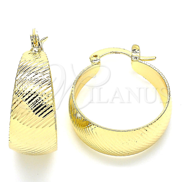 Gold Filled Hoop Earrings — Small Hoop Diamond Cutting 02. — main product view — SKU 135349 | Oro Laminado aretes de aro — Small Hoop Diamond Cutting 02. — SKU 135349