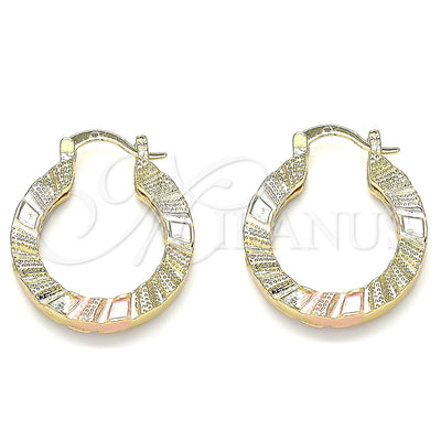 Gold Filled Hoop Earrings — Small Hoop Polished Tricolor 02. for wholesale, main product view