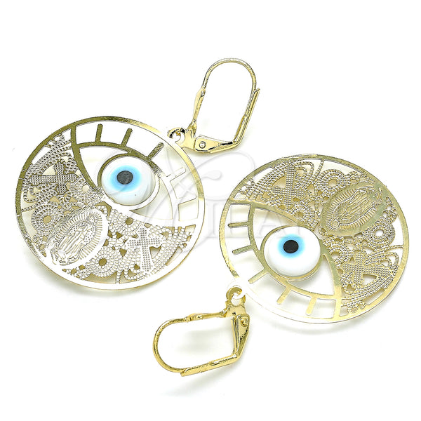 Gold Filled Ring — Dangle Earring Guadalupe and Cross Design Polished 02. — alternate product view — SKU 135378 | Oro Laminado anillo — Dangle Earring Guadalupe and cruz diseño pulido 02. — SKU 135378