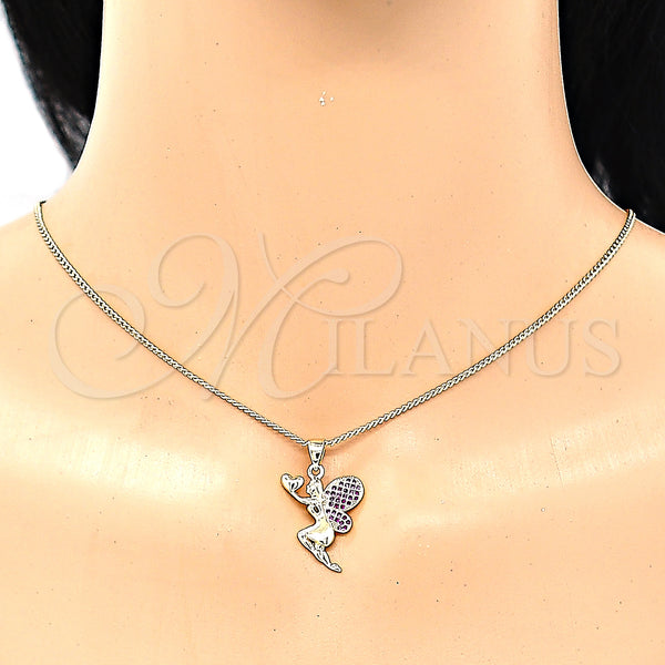 Gold Filled Ring — Earring and Pendant Adult Set Angel and Heart — main product view — SKU 135389 | Oro Laminado anillo — Earring and Pendant Adult Set Angel and corazón — SKU 135389