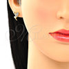 Oro Laminado Earring and Pendant Adult Set, Gold Filled Style Angel and Heart Design, with Ruby Micro Pave, Polished, Golden Finish, 10.156.0264.1