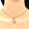 Oro Laminado Pendant Necklace, Gold Filled Style Butterfly Design, with Garnet Micro Pave, Polished, Golden Finish, 04.156.0053.3.20 (02 MM Thickness, 20 Inches Length)