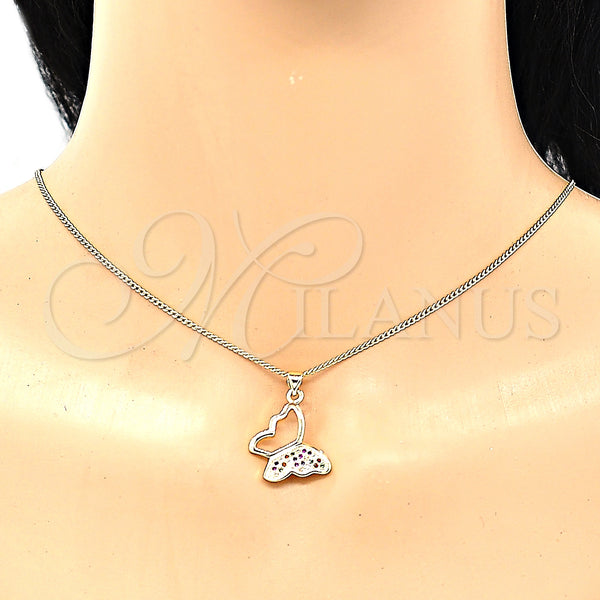 Gold Filled Ring — Earring and Pendant Adult Set Butterfly Design with — alternate product view — SKU 135415 | Oro Laminado anillo — Earring and Pendant Adult Set Butterfly diseño with — SKU 135415