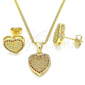 Gold Filled Ring — Earring and Pendant Adult Set Heart Design with — main product view — SKU 135429 | Oro Laminado anillo — Earring and Pendant Adult Set corazón diseño with — SKU 135429