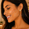 Oro Laminado Stud Earring, Gold Filled Style Heart Design, with Garnet Micro Pave, Polished, Golden Finish, 02.156.0468.2