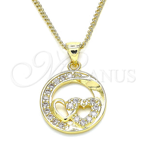 Gold Filled Necklace — Pendant Necklace Heart Design with White Micro Pave — main product view — SKU 135438 | Oro Laminado collar — Pendant Necklace corazón diseño with blanco Micro Pave — SKU 135438