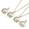 Oro Laminado Pendant Necklace, Gold Filled Style Heart Design, with Ruby Micro Pave, Polished, Golden Finish, 04.156.0328.1.20 (02 MM Thickness, 20 Inches Length)