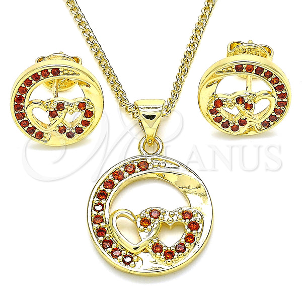 Gold Filled Ring — Earring and Pendant Adult Set Heart Design with — alternate product view — SKU 135444 | Oro Laminado anillo — Earring and Pendant Adult Set corazón diseño with — SKU 135444