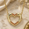 Oro Laminado Pendant Necklace, Gold Filled Style Heart Design, with Garnet Micro Pave, Polished, Golden Finish, 04.156.0329.2.20 (02 MM Thickness, 18 Inches Length)