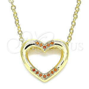 Gold Filled Necklace — Pendant Necklace Heart Design with Garnet Micro Pave — main product view — SKU 135455 | Oro Laminado collar — Pendant Necklace corazón diseño with Garnet Micro Pave — SKU 135455