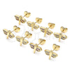 Oro Laminado Stud Earring, Gold Filled Style Dragon-Fly Design, with Garnet Micro Pave, Polished, Golden Finish, 02.156.0470.2