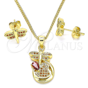 Gold Filled Ring — Earring and Pendant Adult Set Dragon-Fly Design with — main product view — SKU 135467 | Oro Laminado anillo — Earring and Pendant Adult Set Dragon-Fly diseño with — SKU 135467