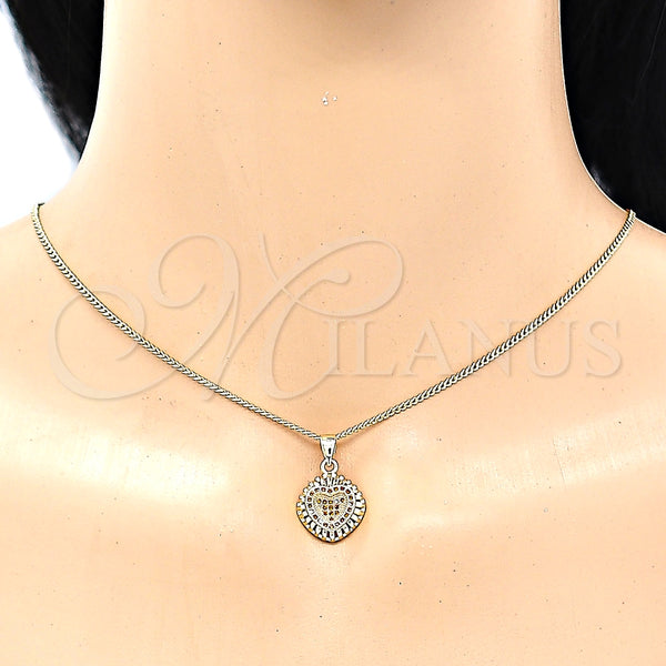 Gold Filled Ring — Earring and Pendant Adult Set Heart Design with — alternate product view — SKU 135476 | Oro Laminado anillo — Earring and Pendant Adult Set corazón diseño with — SKU 135476