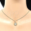 Oro Laminado Pendant Necklace, Gold Filled Style Heart Design, with White Micro Pave, Polished, Golden Finish, 04.156.0332.20 (02 MM Thickness, 20 Inches Length)