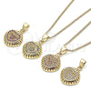 Oro Laminado Pendant Necklace, Gold Filled Style Heart Design, with Garnet Micro Pave, Polished, Golden Finish, 04.156.0332.2.20 (02 MM Thickness, 20 Inches Length)