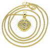 Oro Laminado Pendant Necklace, Gold Filled Style Heart Design, with Multicolor Micro Pave, Polished, Golden for wholesale, additional product view 4