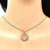 Oro Laminado Pendant Necklace, Gold Filled Style Heart Design, with Garnet Micro Pave, Polished, Golden Finish, 04.156.0334.2.20 (02 MM Thickness, 20 Inches Length)