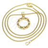 Oro Laminado Pendant Necklace, Gold Filled Style with Garnet Micro Pave, Polished, Golden Finish, 04.156.0335.2.20 (02 MM Thickness, 20 Inches Length)