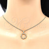 Oro Laminado Pendant Necklace, Gold Filled Style with Multicolor Micro Pave, Polished, Golden Finish, 04.156.0335.3.20 (02 MM Thickness, 20 Inches Length)