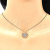 Oro Laminado Pendant Necklace, Gold Filled Style Heart Design, with White Micro Pave, Polished, Golden Finish, 04.156.0336.20 (02 MM Thickness, 20 Inches Length)