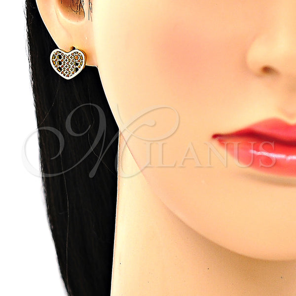 Gold Filled Ring — Earring and Pendant Adult Set Heart Design with — main product view — SKU 135522 | Oro Laminado anillo — Earring and Pendant Adult Set corazón diseño with — SKU 135522