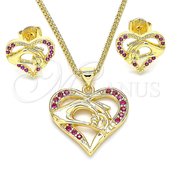Gold Filled Ring — Earring and Pendant Adult Set Heart and Hand — alternate product view — SKU 135525 | Oro Laminado anillo — Earring and Pendant Adult Set corazón and Hand — SKU 135525