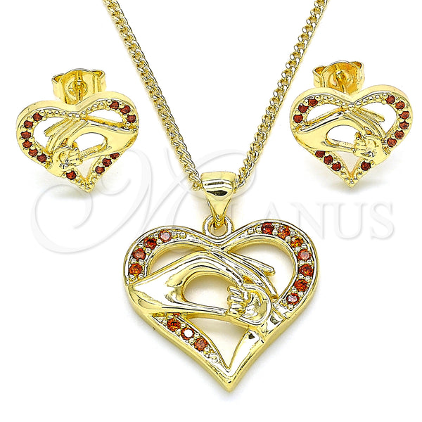 Gold Filled Ring — Earring and Pendant Adult Set Heart and Hand — alternate product view — SKU 135526 | Oro Laminado anillo — Earring and Pendant Adult Set corazón and Hand — SKU 135526