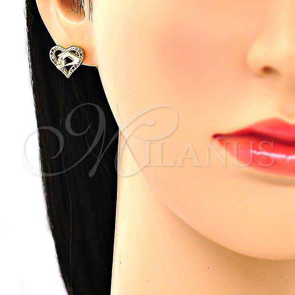 Gold Filled Ring — Earring and Pendant Adult Set Heart and Hand — alternate product view — SKU 135527 | Oro Laminado anillo — Earring and Pendant Adult Set corazón and Hand — SKU 135527