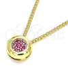 Oro Laminado Pendant Necklace, Gold Filled Style with Ruby Micro Pave, Polished, Golden Finish, 04.156.0338.1.20 (02 MM Thickness, 20 Inches Length)